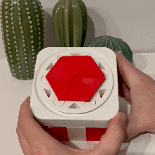 regalo caja print in place open close mecanismo artilugio engranaje planetario juguete mecánico 3d print model - Mito3D