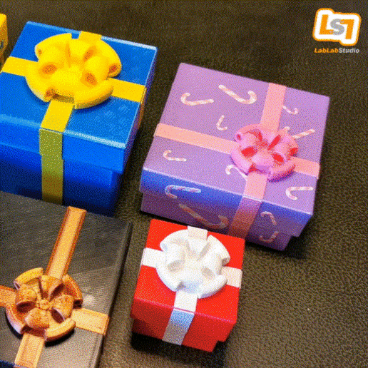 presente caixas 5 modelos 3 tamanhos cola pintura caixa Natal aniversário armazenamento 3D print model - Mito3D