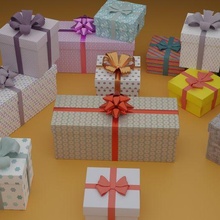 gift boxes christmas xmas box package wraping holiday birthday toy winter decoration valentine's day 3d print model - Mito3D