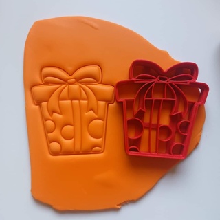 gift cutter embosser cookie fondant christmas xmas birthday celebration 3d print model - Mito3D