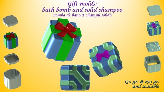 gift molds bath bomb solid shampoo mould press gifts 3d print model - Mito3D