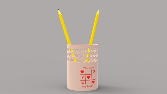 gift valentine - pencil case decoration gift mom pencil pencil case valentine  3d print model - Mito3D