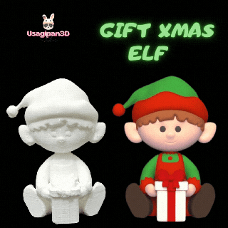 cadeau Noël elfe fête vacances neige ornement dessin animé jouet art décor décoratif jouer sculpture miniatures 3d print model - Mito3D