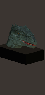 giganotosaurus head bust Art jurassic world 3d print model - Mito3D