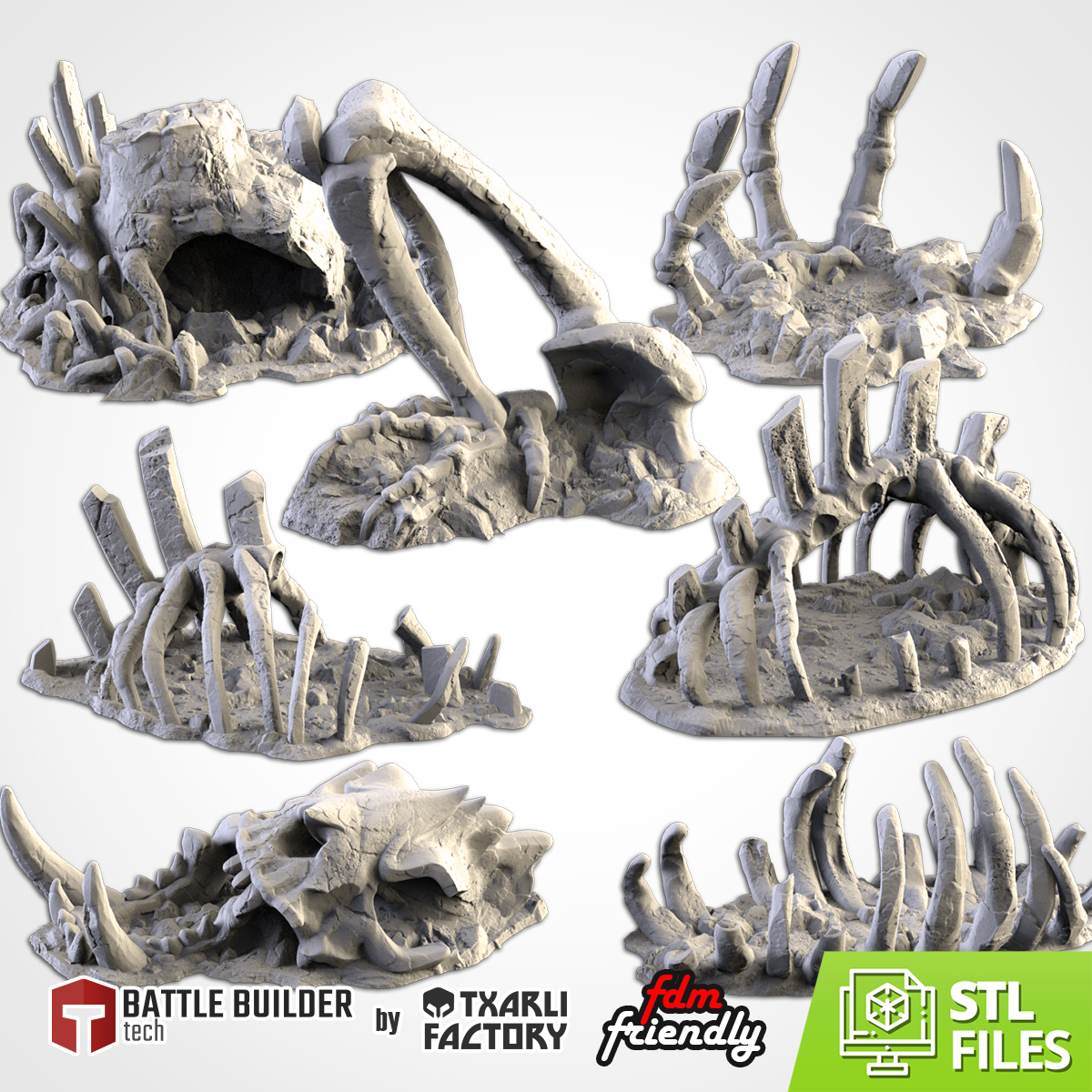 gigantesque os préhistorique terrain scénario paysage légion étoile guerres dinosaure dragon maison trônes Jeux Jeu 3D print model - Mito3D