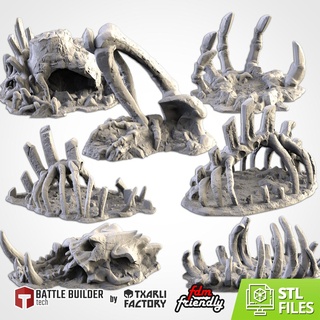 gigantic bones prehistoric terrain scenario scenery legion star wars dinosaur dragon house thrones games game 3d print model - Mito3D