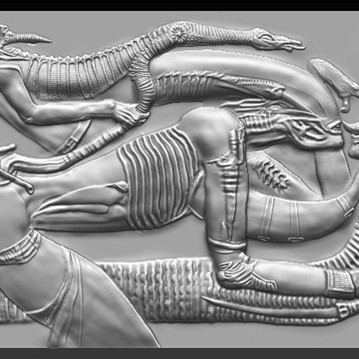 giger tribute art carving cnc alien 3D print model - Mito3D