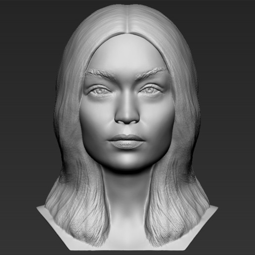 gigi hadid busto de impressão 3d pronto stl obj formatos a arte ambrósio naomi campbell delevingne kate moss mulher supermodelo bonita adriana lima kim kardashian kylie kendall jenner bella 3D print model - Mito3D