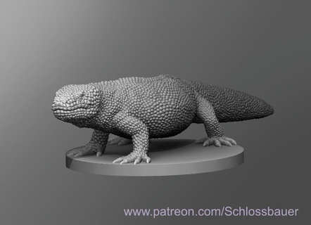 louco monstro arte animal dnd dnd miniatura lagarto descobridor réptil tampo mesa animais criaturas arte 3d print model - Mito3D
