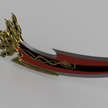 dourado Dragão espada suporte arma cosplay ren justo aqw 3d print model - Mito3D