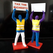 gilets jaunes art protestations protestant yellow vests tax france taxes manifest 3d print model - Mito3D