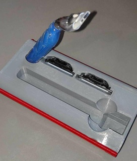 gilette mach 3 shaving machine holder travel case razor stand cartridges home bathroom 3d print model - Mito3D
