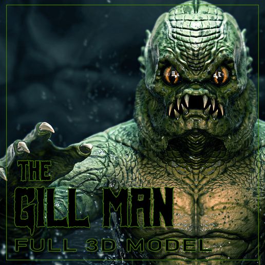 gill-man 3d model art monster squad gillman creature black lagoon universal monsters horror 3D print model - Mito3D