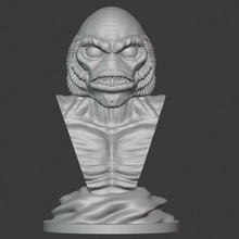 gillman art monster lake lagoon bust collectible toy 3d print model - Mito3D