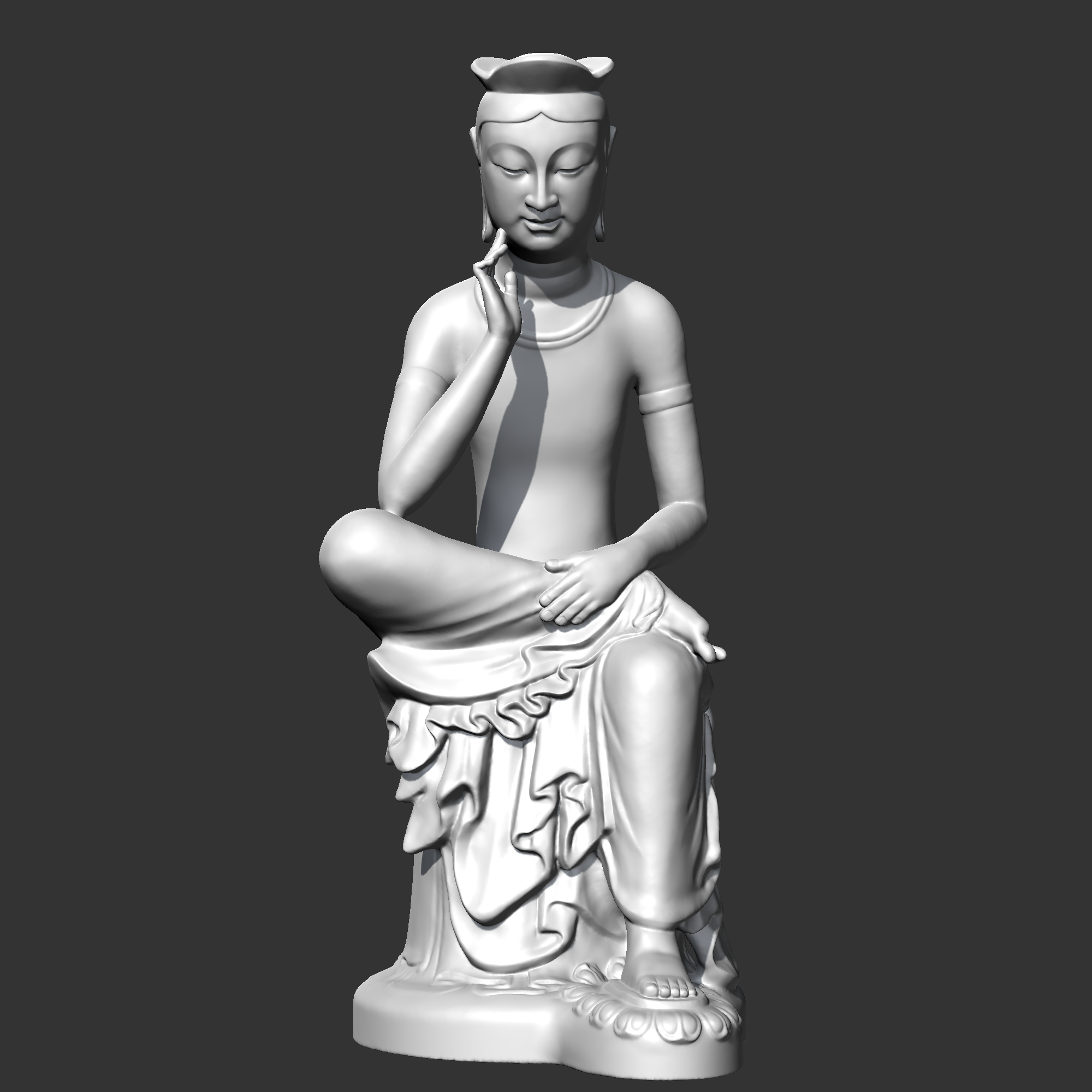 gilt bronze maitreya in meditación 3d impresión modelo buda corea personaje personas humano cabeza retrato busto figura hombre cara estatua escultura actor 3D print model - Mito3D