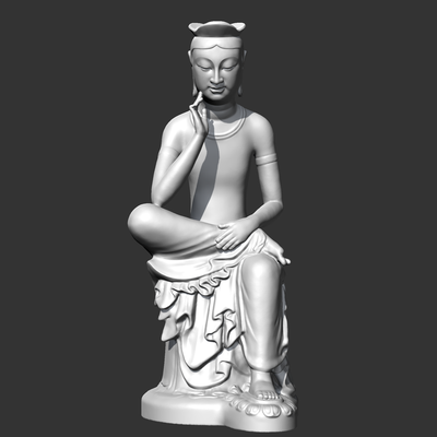 gilt bronze maitreya in meditação 3d impressão modelo buda coréia personagem humano cabeça retrato fracasso figura homem cara estátua escultura ator 3d print model - Mito3D