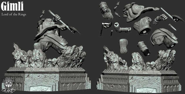 Gimli Kral yüzükler Sanat Yüzüklerin Efendisi gimli 3d print model - Mito3D