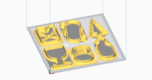 Lebkuchen Kuchen Formen einstellen verschiedene Backen bilden Kekse Drücken 3d print model - Mito3D