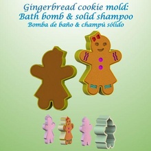 gingerbread cookie 2 mold bath bomb solid shampoo molds mould press christmas cute 3d print model - Mito3D