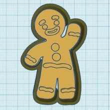 gingerbread cookie cutter separate marker - cut man ginger cutting 3d print model - Mito3D
