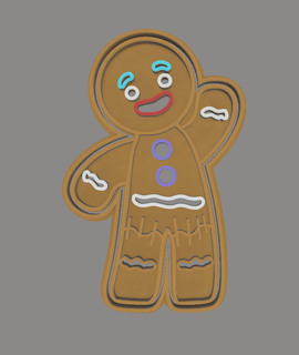 gingerbread cookie cutter shrek Home christmas ginger 3d print model - Mito3D
