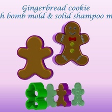 gingerbread cookie mold bath bomb solid shampoo molds mould press christmas ginger 3d print model - Mito3D