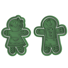 gingerbread couples christmas cookie cutter 3d print model - Mito3D