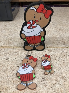 gingerbread cupcake girl mini light box keychain pin winter christmas led lamp holiday 3d print model - Mito3D