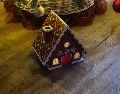 zencefilli çörek ev Noel Şeker ışık tatil Bayram 3d print model - Mito3D