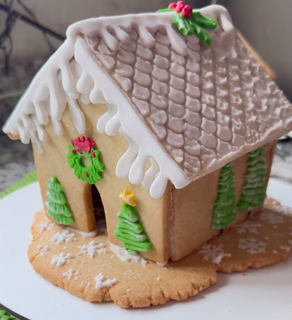 gingerbread house christmas cookie cutter  3d print model - Mito3D