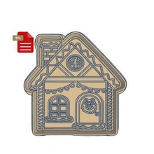 gingerbread house cookie cutter stamp stl file gadget kawaii cupcake donut doughnut christmas 3d print model - Mito3D