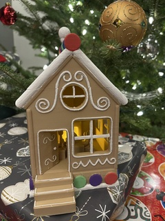 Pão gengibre casa luz feriado Natal natal fofa decoração legal 3d print model - Mito3D