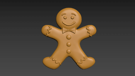gingerbread man Game ginderbread christmas relief toy 3d print model - Mito3D