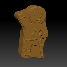 gingerbread man - mold bath bomb solid shampoo gingerbreadman soap press mould shrek christmas cookie 3d print model - Mito3D