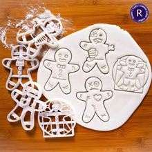 gingerbread man cookie cutter set 4 home vitruvian xmas christmas halloween doll voodoo stamp cookies cook cithen cutters 3d print model - Mito3D
