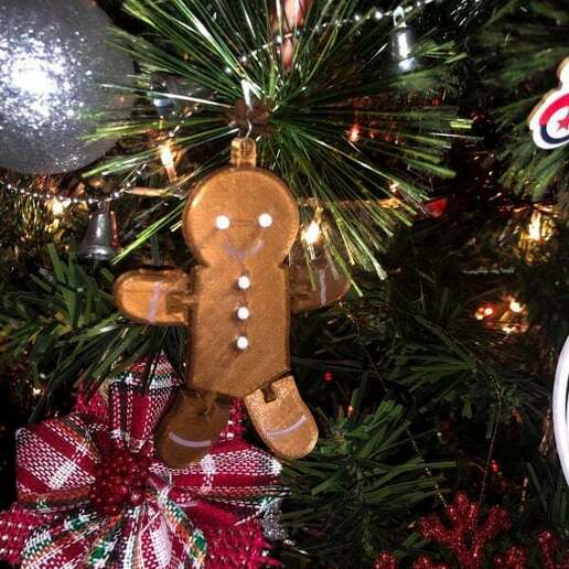 gingerbread man ornament flexi toy christmas flexible cookie tree 3D print model - Mito3D