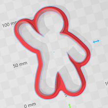 gingerbread man wave cookie cutter form - 10cm 393 inch kitchen food 3d print model - Mito3D