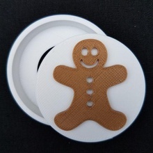 gingerbread snap badge fashion ornament tree christmas xmas man snowflake snow kids toy toys magnet magnets fun cool party favor cute gift stocking stuffer holiday holidays school spirit team cheer promotion advertising swag abbymath button brooch small print girl girls boy boys birthday 3d print model - Mito3D