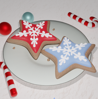 pan jengibre estrella Navidad año ornamento decoración 3d print model - Mito3D