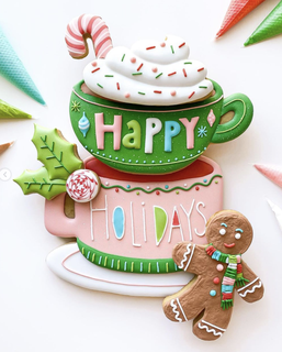 gingerman teacup foam cup cookie clay fondant cutter + stamp Home cookies 3d kitchen sweet sweets sugar tool christmas 2024 team melodic festivities art 3d print model - Mito3D