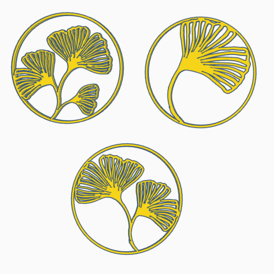 gingko biloba hojas pared decoración colgando ginko japon cuarenta escudos arbol decorativo hoja circulo guirnalda decoracion feng shui oriental suerte 3D print model - Mito3D