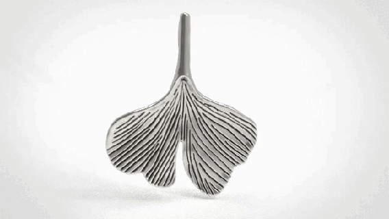 ginkgo pendente gioielleria oro argento design gioiello 3d print model - Mito3D