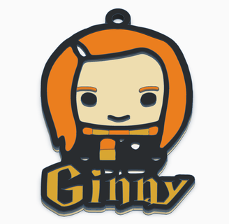 ginny weasley key ring ginny weasley harry potter keychain courage 3d printing stl collectible mascot design details jewel gift hogwarts gryffindor ron weasley hermione granger character film book adventures  3d print model - Mito3D