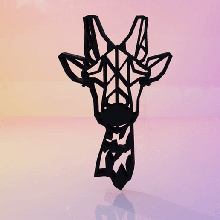 jirafa juego decoración animal Arte geométrico pared animales 3d print model - Mito3D