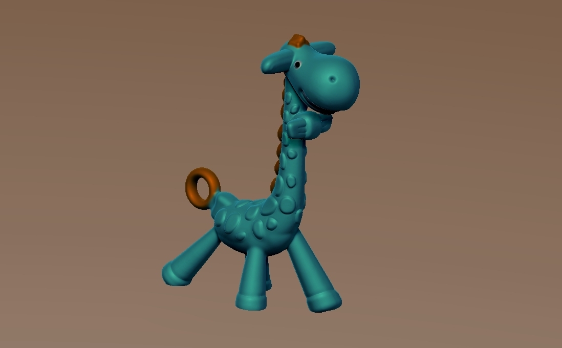 girafa bebê mordedor v2 boca modelo 3dprint stl brinquedo 3D print model - Mito3D