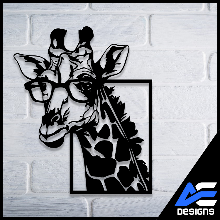 giraffe brille mauer kunst lentes dekoracion de pared hogar gratis decoraci wandgemälde arte trabajo umgebung cuadro geek 3D print model - Mito3D