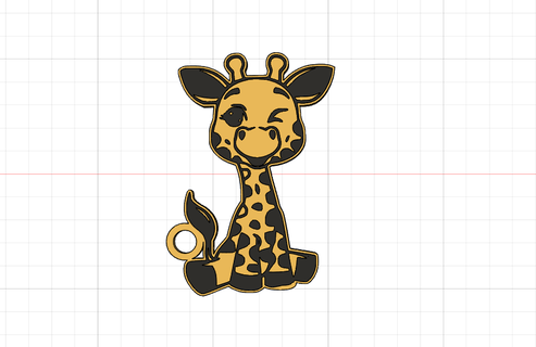 Giraffe Schlüsselbund Schlüssel Ringe Tier Ketten Tiere Kinder Kunst steht Broschen 3d print model - Mito3D