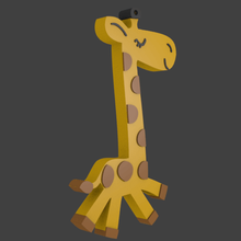 girafa porta-chaves a arte chaveiro anel de chave 3d print model - Mito3D