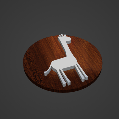 giraffa medaglione tondo pendente squillare animale umano uomo donna cerchio diamante cnc stampa spille distintivi 3d print model - Mito3D