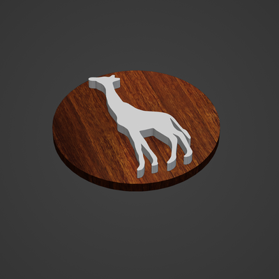 giraffa medaglione tondo pendente squillare animale umano uomo donna cerchio diamante cnc stampa spille distintivi 3d print model - Mito3D